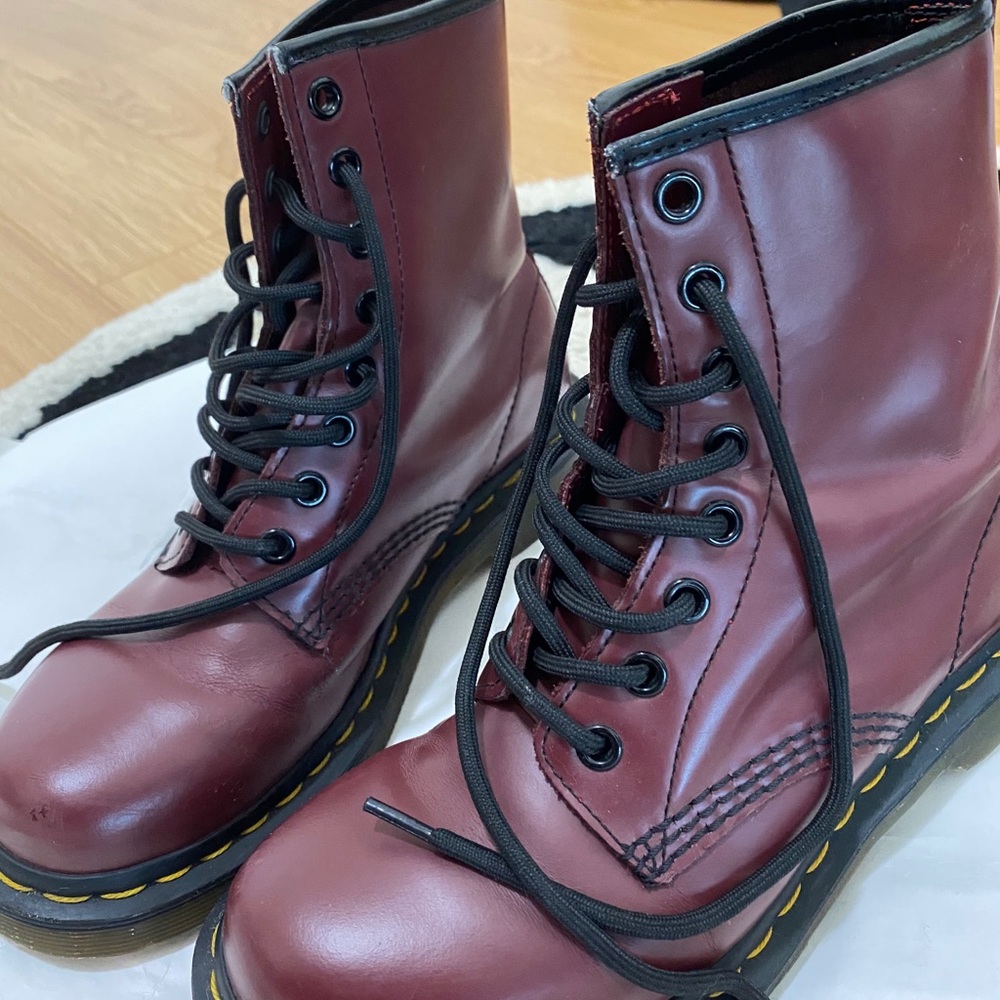 Dr. Martens Burgundy Combat Boots